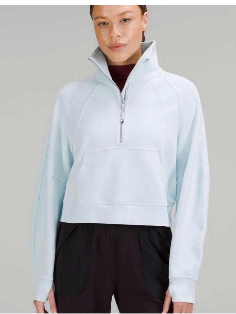 lululemon athletica Light Blue Half-Zip Pullover Hoodie